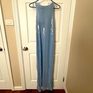 Light Blue Sequin Maxi Dress